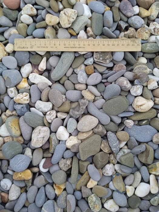 Галька крымская прибрежная фр. 20-40 мм.  купить с доставкой в Санкт-Петербургу фото 