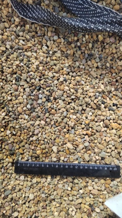  Галька окат (серо-желтая) фр.5-10 мм. купить   в Санкт-Петербурге галька речная рыжий, желтый, рыжий, серо-желтый речная окатанная галька декоративная 4000 руб/т   фото 