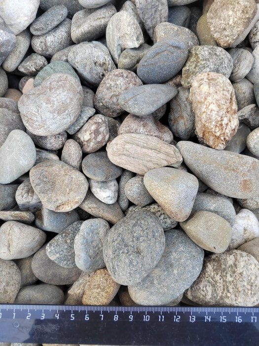  Галька речная окат (пестрая) фр. 20-40 мм. купить   в Санкт-Петербурге галька речная пестрая, серая, серые оттенки галька речная окатанная округлая 4000 руб/т   фото 