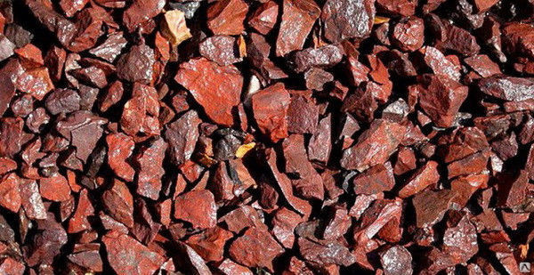  Щебень крошка красный (ЯШМА) фр. 5-10 мм.  купить  в Санкт-Петербурге крошка каменная яшмы красный, бордовый, темно-красный декоративная крошка ландшафтная каменная яшмоидная 6 600 руб/т   фото 