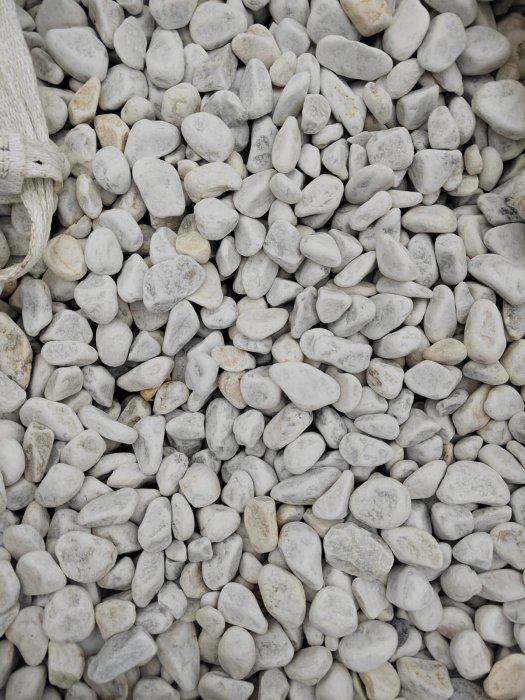 Белая галька мраморная (щебень галтованный белый) фр.40-70 мм.  купить  в Санкт-Петербурге мрамор белый молочный айвори окатанный округлый природный камень 15000 руб/т   фото 