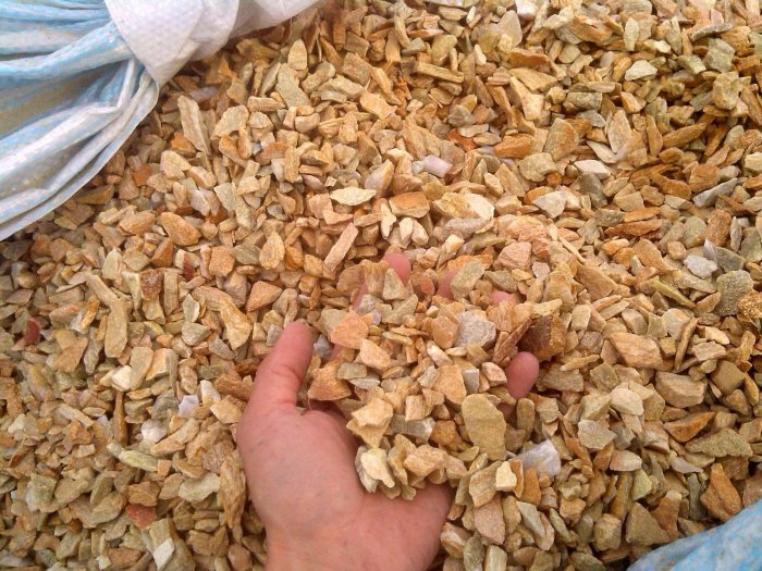  Щебень крошка желтый (ЗЛАТОЛИТ) фр. 20-40 мм.  купить  в Санкт-Петербурге златолит бежевый, золотистый, желтый декоративная каменная крошка 8 000 руб/т   фото 